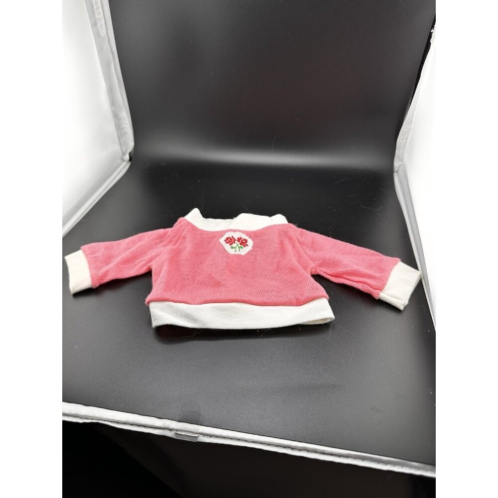 Unbranded Vtg 1980s Doll Pink Floral Mesh Long‎ Sleeve Shirt Cabbage Patch Kids